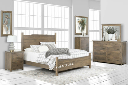 QW Amish Tuscany Live Edge 5pc Set - 857W-TUSCANY-5PC-QN