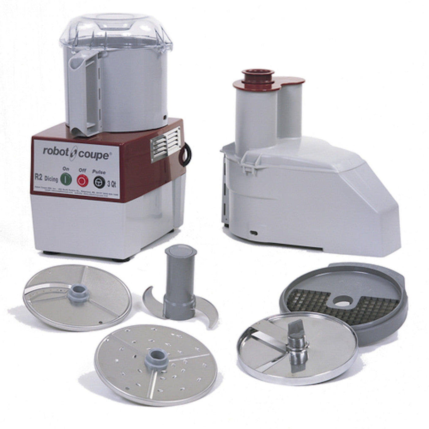 Robot Coupe R2DICE Combination Continuous Feed Food Processor / Dicer with 3 Qt. Gray Bowl - RCR2DICE