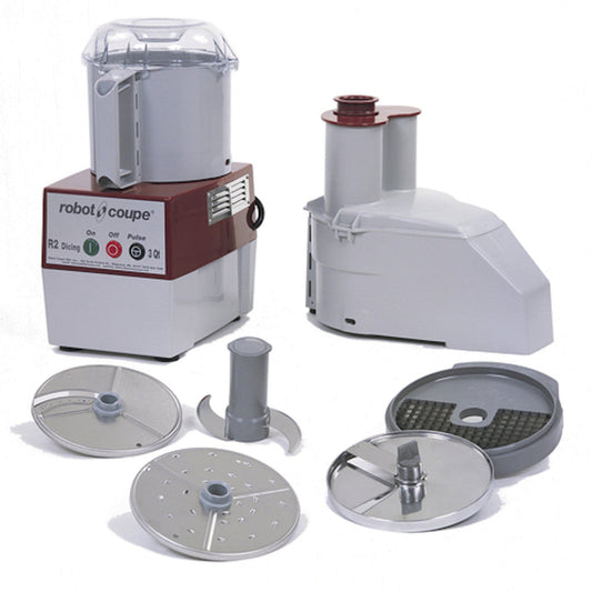 Robot Coupe R2CLRDICE Combination Continuous Feed Food Processor / Dicer with 3 Qt. Clear Bowl - RCR2CLRDICE
