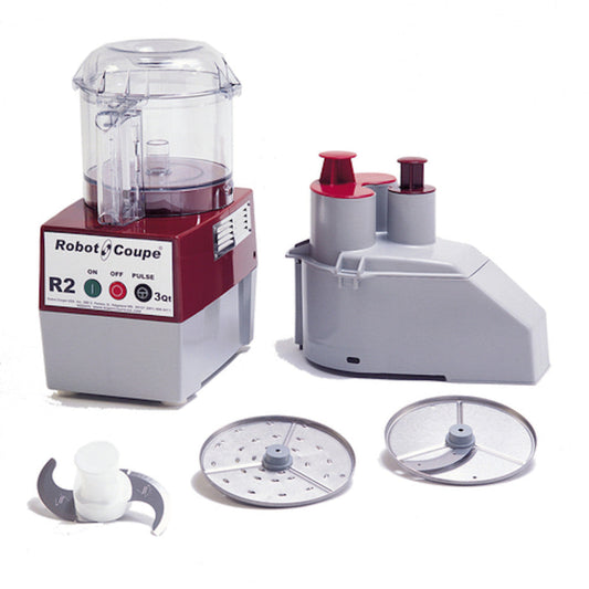 Robot Coupe R2NCLR Combination Continuous Feed Food Processor with 3 Qt. Clear Bowl - RCR2NCLR