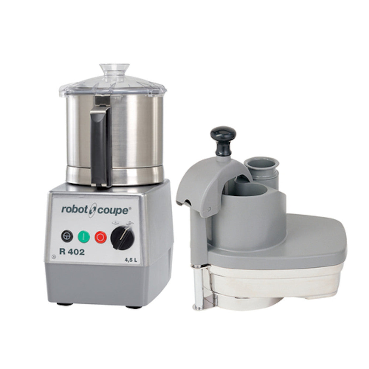 Robot Coupe R402A Combination Continuous Feed Food Processor with 4.5 Qt. Stainless Steel Bowl - RCR402