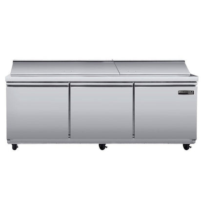 Maxx Cold V-Series 3 Door Refrigerated Sandwich and Salad Prep Station, in Stainless Steel - MVR72SHC