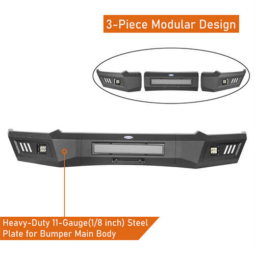 2019-2024 Ram 1500 Aftermarket Front Full-Width Bumper w/LED Lights (Excluding EcoDiesel & Rebel & TRX & Classic Models) - Hooke Road