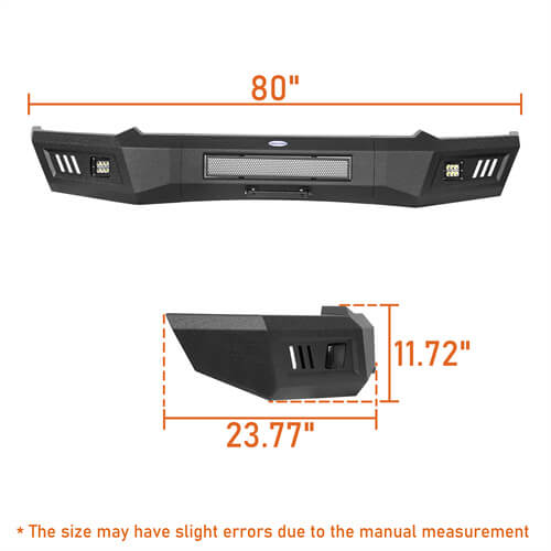 2019-2024 Ram 1500 Aftermarket Front Full-Width Bumper w/LED Lights (Excluding EcoDiesel & Rebel & TRX & Classic Models) - Hooke Road