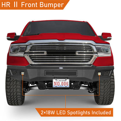 2019-2024 Ram 1500 Aftermarket Front Full-Width Bumper w/LED Lights (Excluding EcoDiesel & Rebel & TRX & Classic Models) - Hooke Road