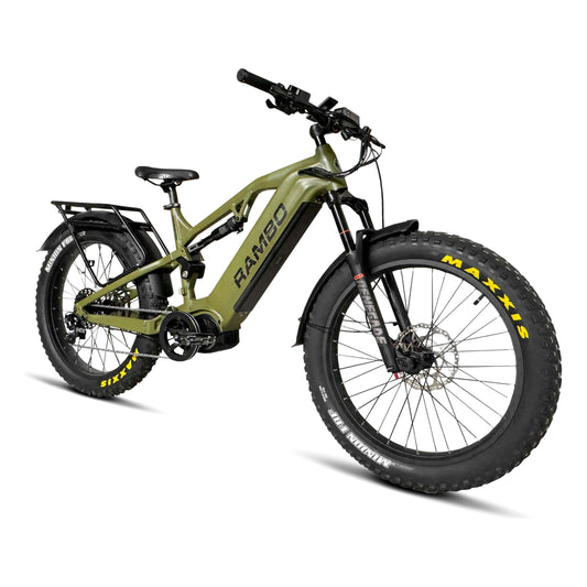 Rambo Dominator Ultra Drive Fat Tire All-Terrain Electric Bike - 48V 15-30Ah 1000W full suspension hydraulic brakes