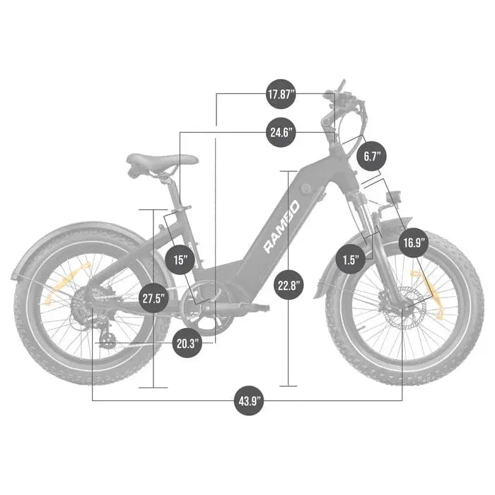 Rambo Ranger Folding Step-Through All-Terrain Electric Bike - 48V 10.4Ah 750W Hub Bafang Motor Hydraulic Brakes