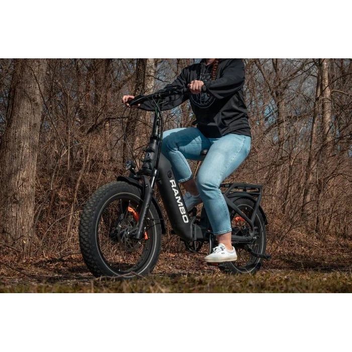 Rambo Ranger Folding Step-Through All-Terrain Electric Bike - 48V 10.4Ah 750W Hub Bafang Motor Hydraulic Brakes