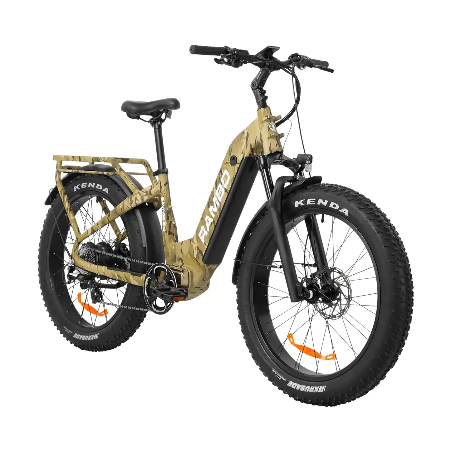 Rambo THE SAVAGE 2.0 Step-Thru Fat Tire Electric Bike - 48V 15Ah 750-1000w hub motor, powered by Bafang