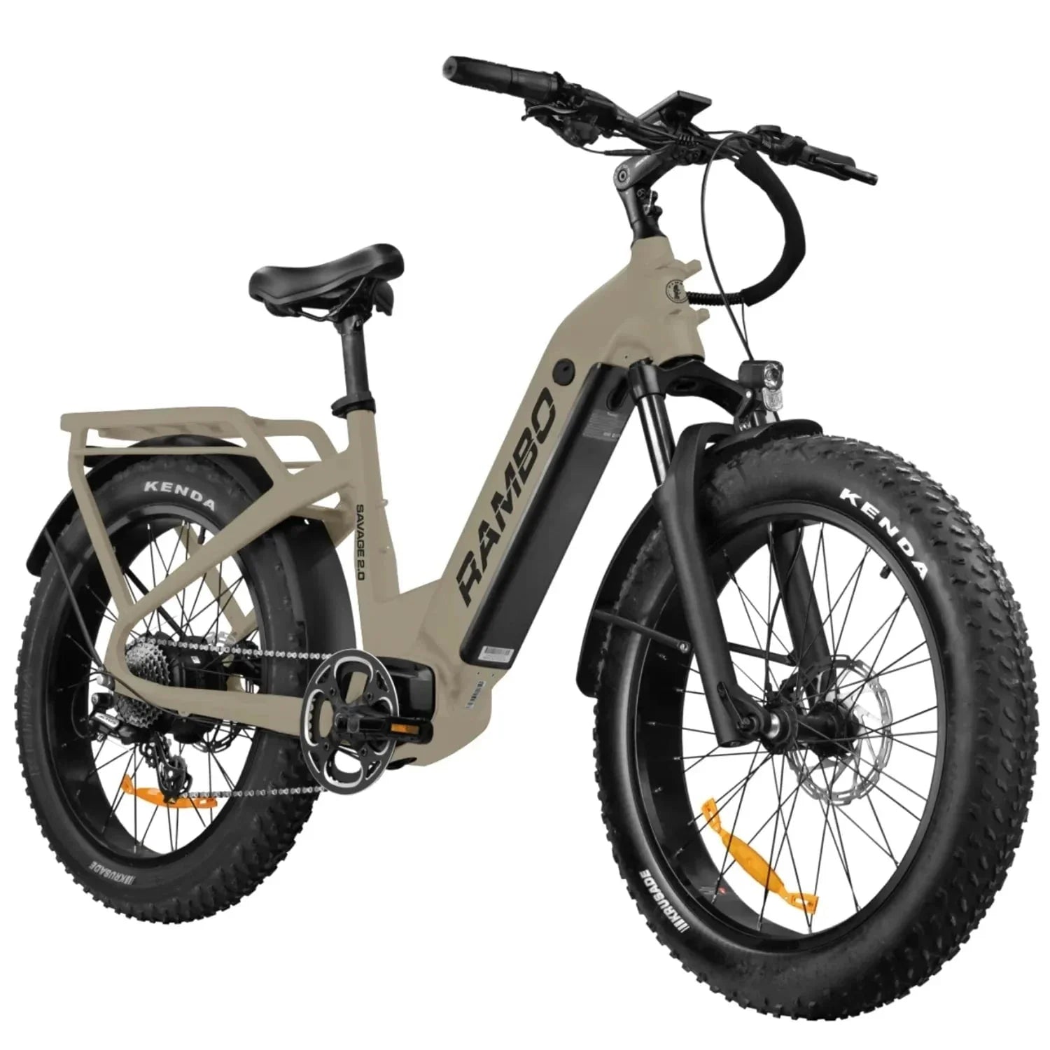 Rambo THE SAVAGE 2.0 Step-Thru Fat Tire Electric Bike - 48V 15Ah 750-1000w hub motor, powered by Bafang