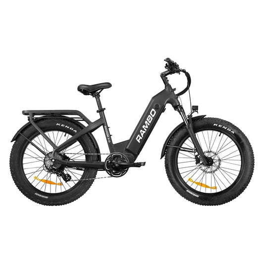 Rambo THE SAVAGE 2.0 Step-Thru Fat Tire Electric Bike - 48V 15Ah 750-1000w hub motor, powered by Bafang