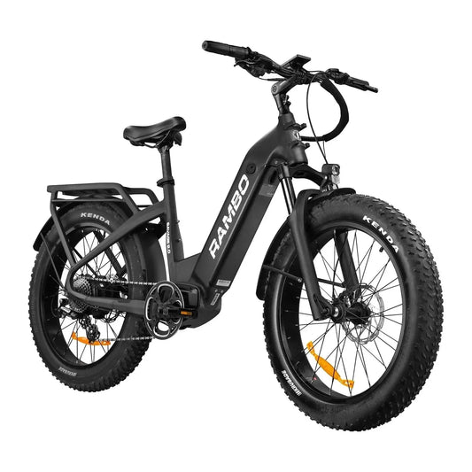 Rambo THE SAVAGE 2.0 Step-Thru Fat Tire Electric Bike - 48V 15Ah 750-1000w hub motor, powered by Bafang
