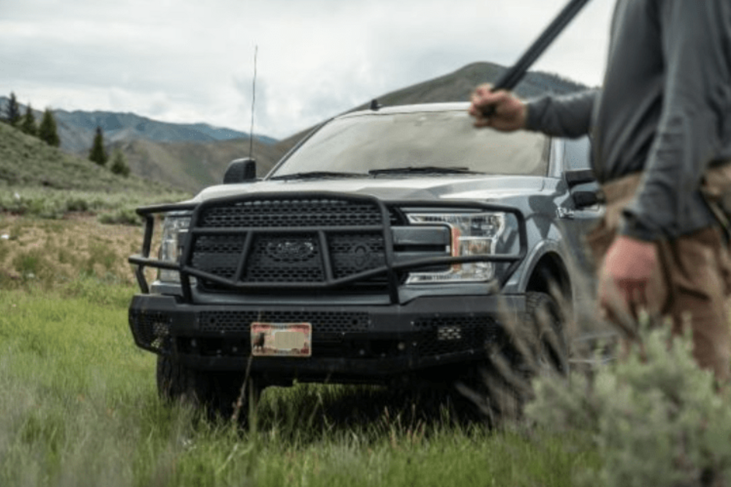 Ranch Hand MFF18HBM1 2018-2020 Ford F150 Midnight Series Front Bumper with Grille Guard - MFF18HBM1