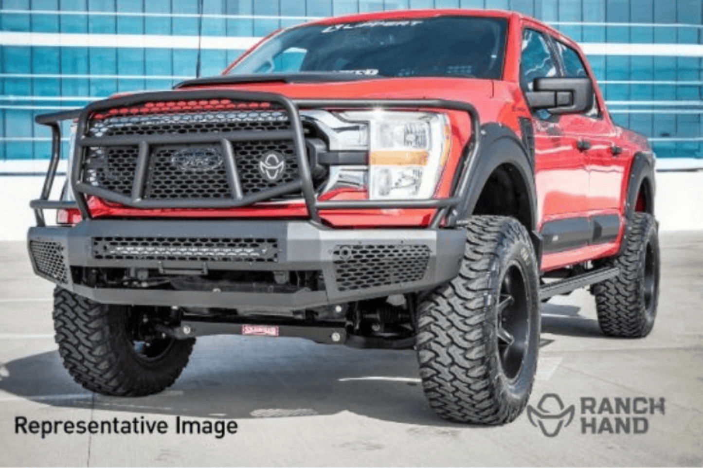 Ranch Hand Midnight Front Bumper with Grille Guard MFF24HBM1 2024-2025 Ford F150 Winch Compatible - MFF24HBM1