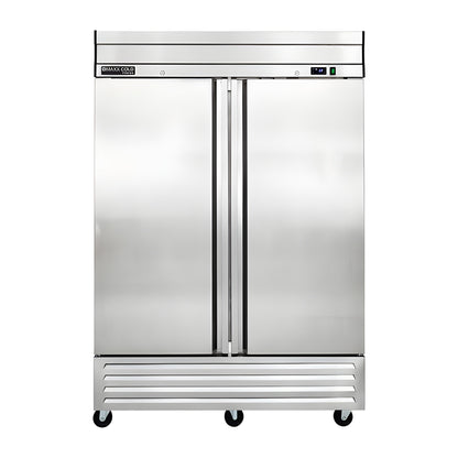 Maxx Cold V-Series 2 Door Reach-In Refrigerator, Bottom Mount, in Stainless Steel - - MVR-49FDHC