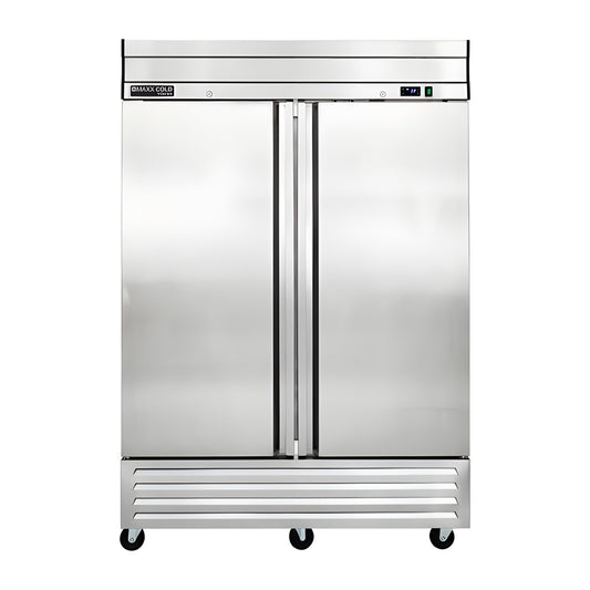 Maxx Cold V-Series 2 Door Reach-In Freezer, Bottom Mount, in Stainless Steel - MVF-49FDHC