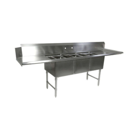 John Boos DT3B18244-2D18R 91.5" W x 30" D Dishtable/Pot Sink 18" Drainboards