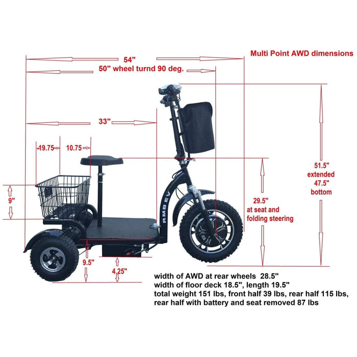 RMB Multi Point AWD All Wheel Drive Electric Trike