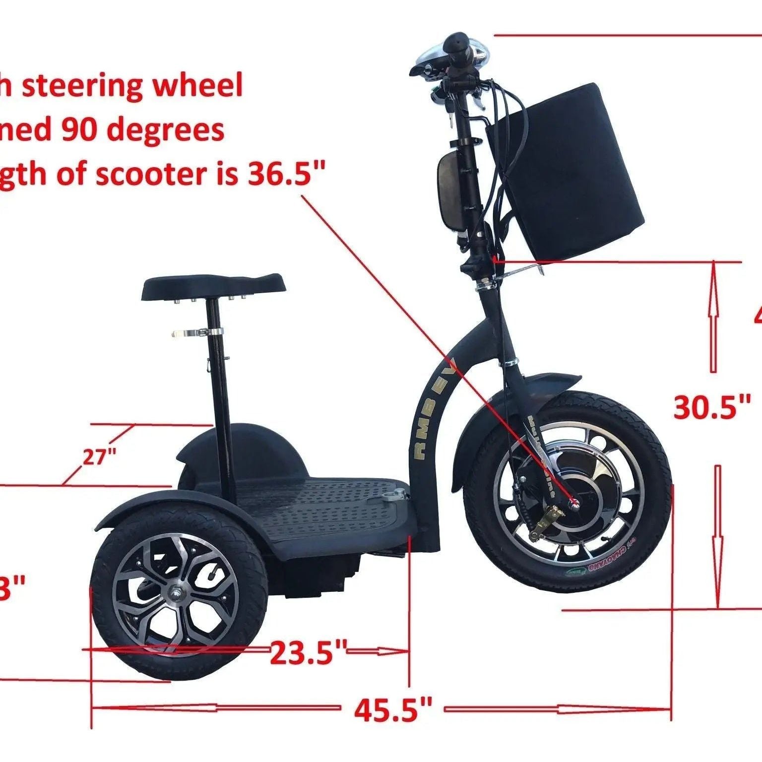 RMB Multi-Point QR 48V 500W 3-Wheel Electric Scooter