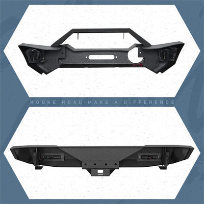 Hooke Road Rock Crawler Stubby Front Bumper & Different Trail Rear Bumper Combo(07-18 Jeep Wrangler JK JKU)