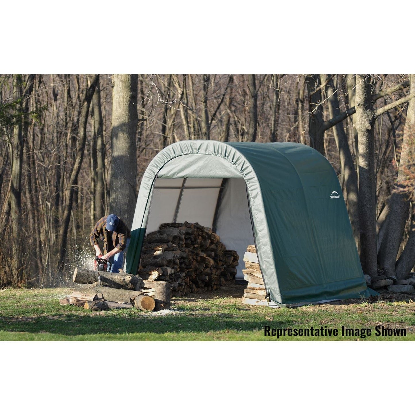 ShelterLogic | ShelterCoat 10 x 8 ft. Wind and Snow Rated Garage Round Green STD - 77804