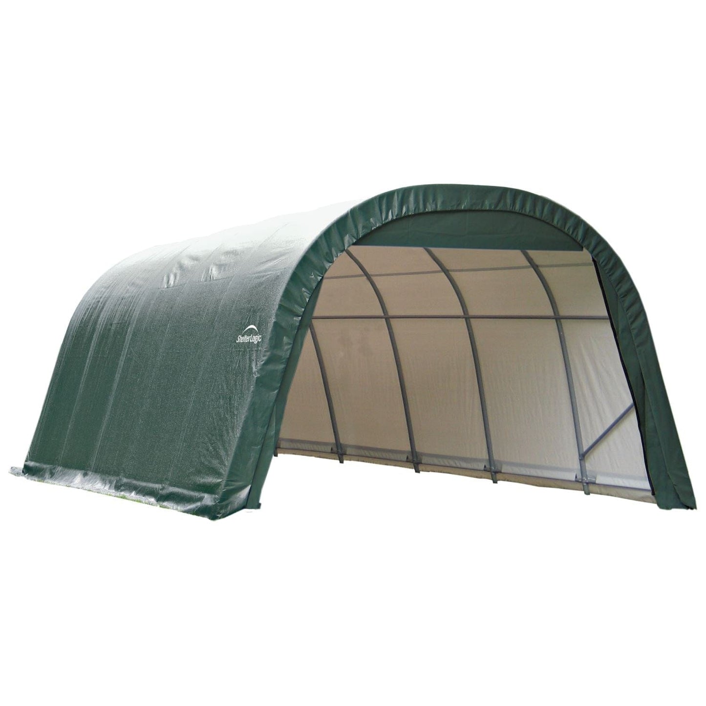 ShelterLogic ShelterCoat 12 x 28 x 8 ft. Wind and Snow Rated Garage Round Green STD - 76642