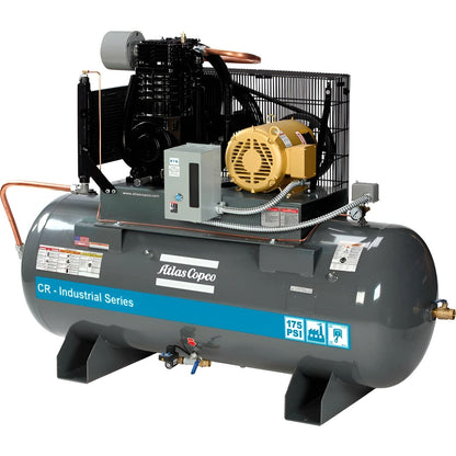 Atlas Copco 15HP, 51 CFM, 120 Gallon CR Professional Series TEFC/NEMA4 Cast Iron Piston Air Compressor 230V 3PH -2020041878