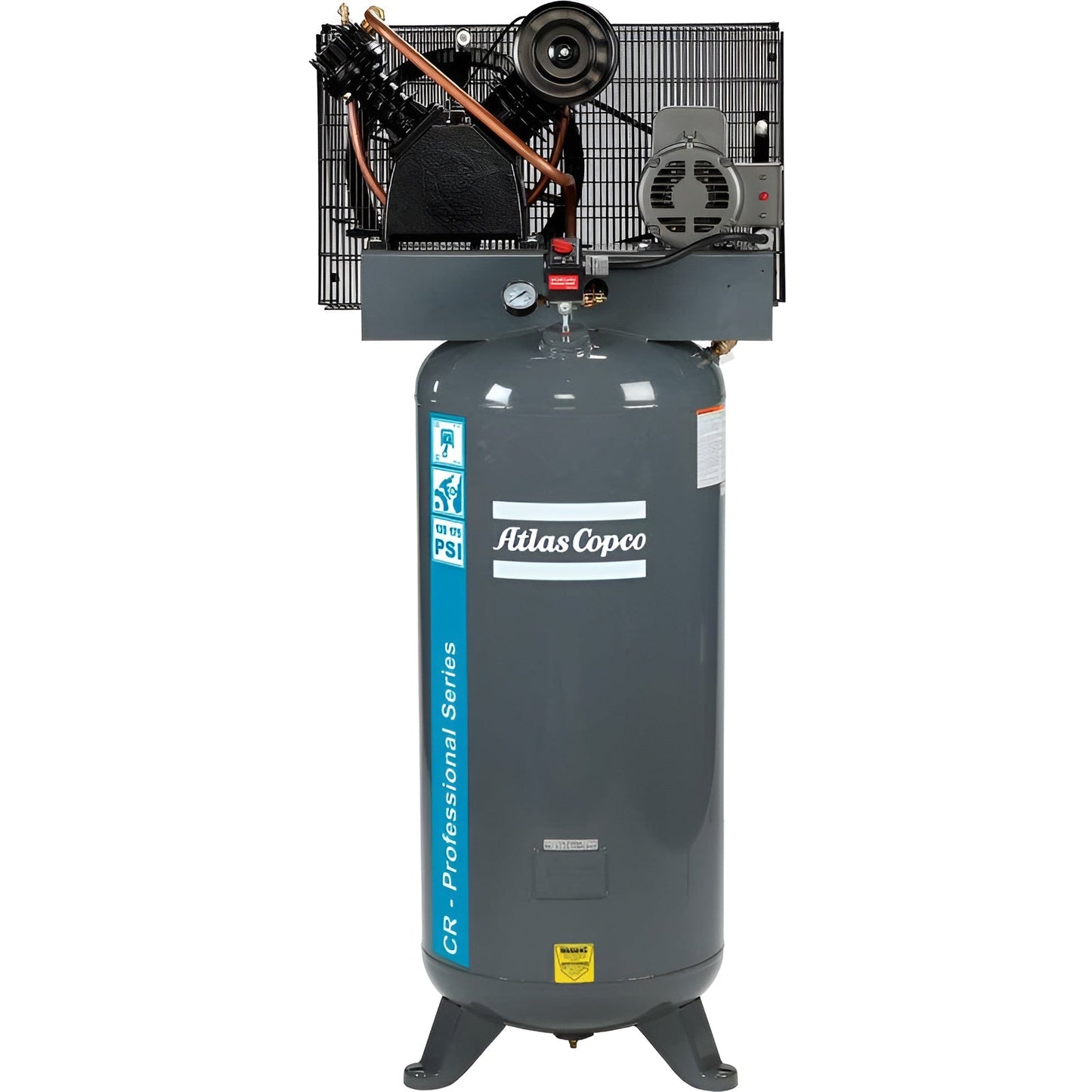 Atlas Copco 10HP, 36 CFM, 120 Gallon CR Professional Series TEFC/NEMA4 Cast Iron Piston Air Compressor 460V 3PH -2020041847