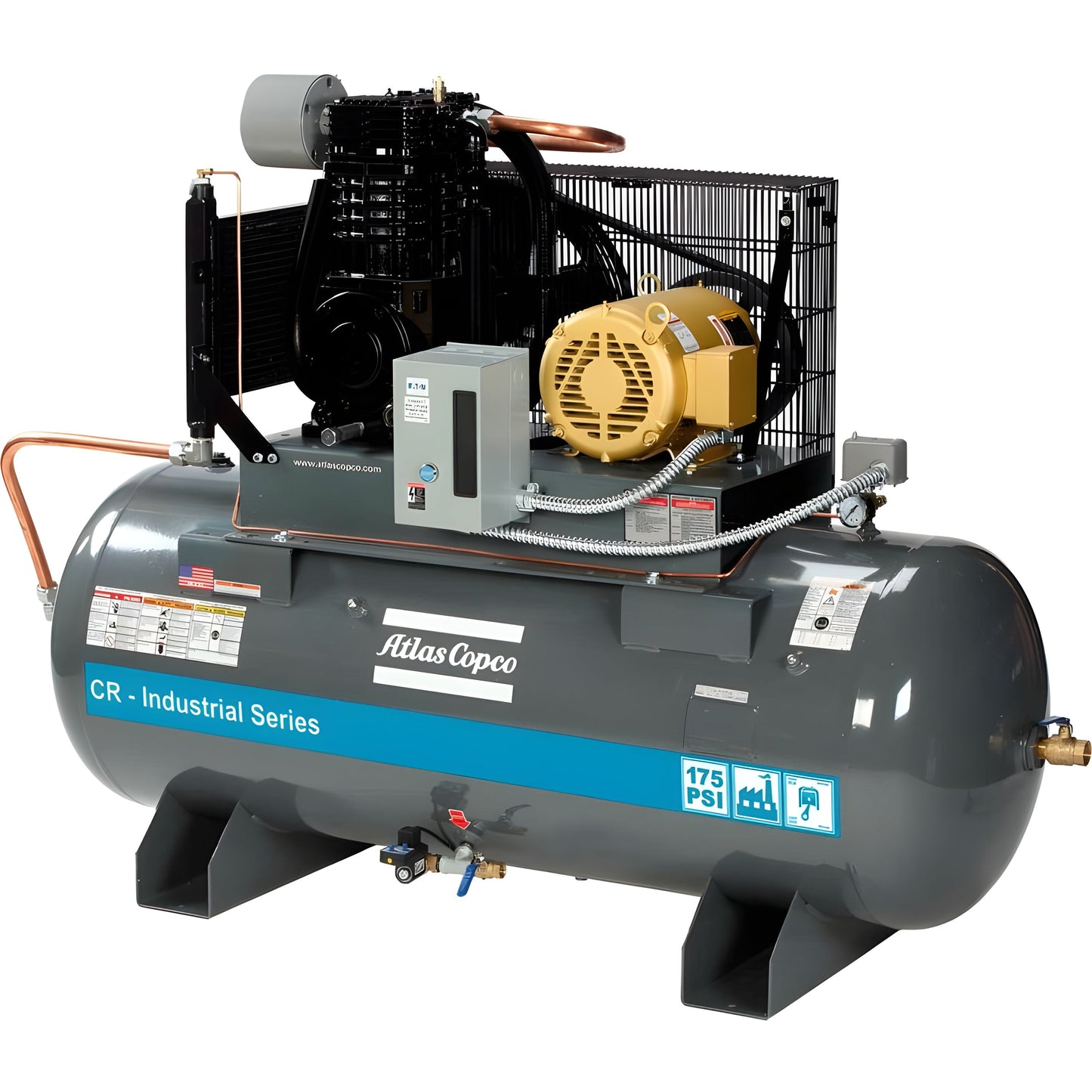 Atlas Copco 15HP, 51 CFM, 120 Gallon CR Industrial Series Piston Air Compressor 230V 3PH - 2020041571