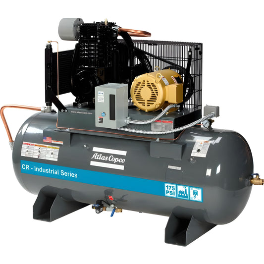 Atlas Copco 15HP, 51 CFM, 120 Gallon CR Industrial Series Piston Air Compressor 230V 3PH - 2020041571