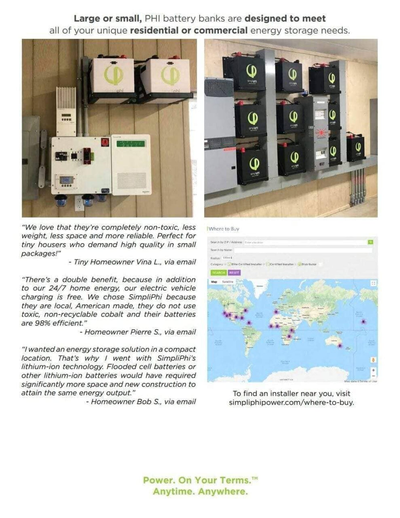 Simpliphi PHI 3.8 kWh Lithium Ferro Phosphate(LFP) Battery, 24V - PHI-3.8-24-60