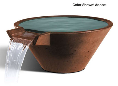 Slick Rock Concrete 22” Cascade Conical Bowl + Copper Spillway - KCC22CSPC