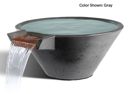 Slick Rock Concrete 22” Cascade Conical Bowl + Copper Spillway - KCC22CSPC