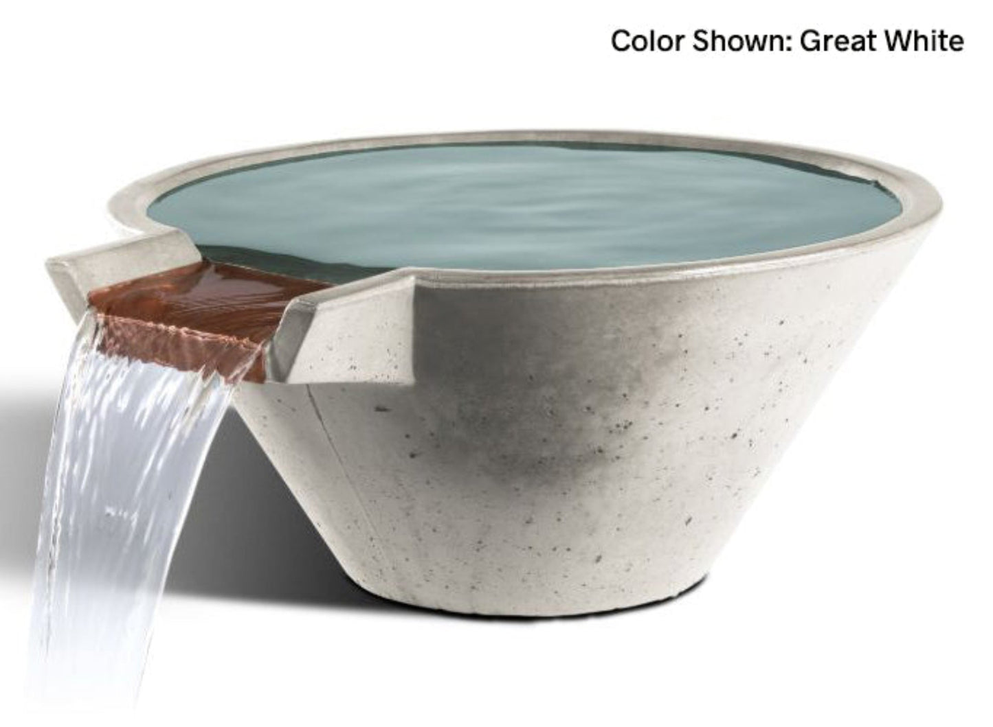 Slick Rock Concrete 22” Cascade Conical Bowl + Copper Spillway - KCC22CSPC