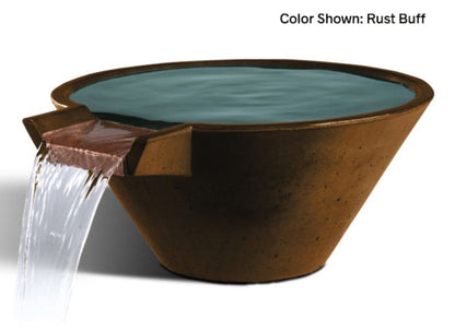 Slick Rock Concrete 22” Cascade Conical Bowl + Copper Spillway - KCC22CSPC