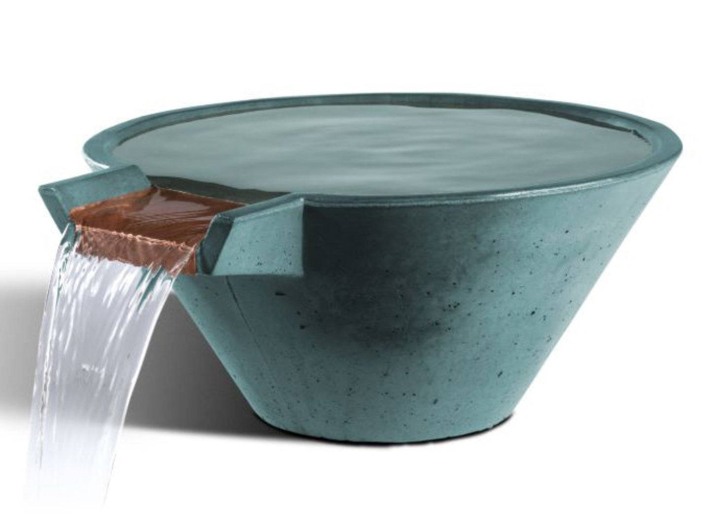Slick Rock Concrete 22” Cascade Conical Bowl + Copper Spillway - KCC22CSPC