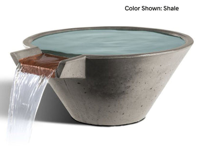 Slick Rock Concrete 22” Cascade Conical Bowl + Copper Spillway - KCC22CSPC