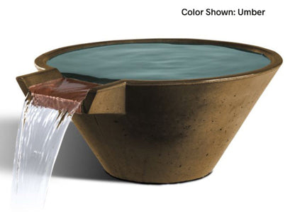 Slick Rock Concrete 22” Cascade Conical Bowl + Copper Spillway - KCC22CSPC