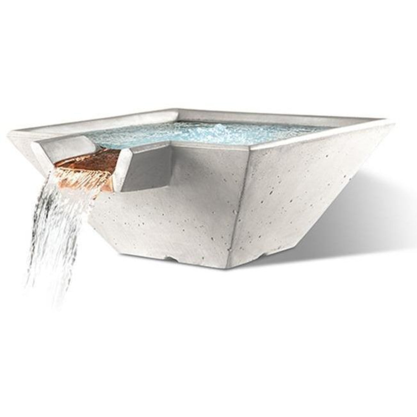 Slick Rock Concrete 29” Cascade Square Bowl + Copper Spillway - KCC29SSPC