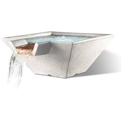 Slick Rock Concrete 29” Cascade Square Bowl + Copper Spillway - KCC29SSPC