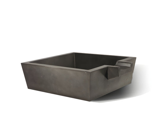 Slick Rock Concrete 30” Spill Box Water Bowl with Copper Spillway - KSPB3010SPC