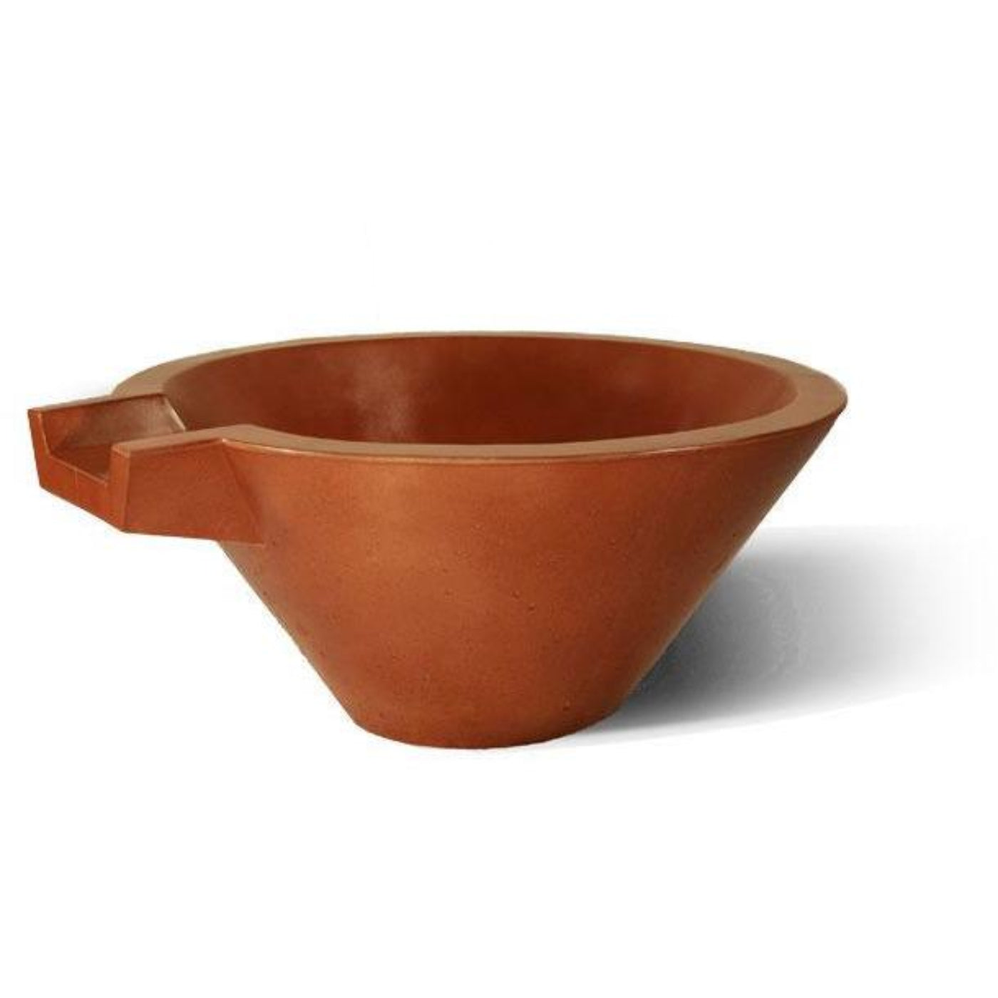 Slick Rock Concrete 30" Spill Conical Water Bowl with Copper Spillway - KSPC3014SPC