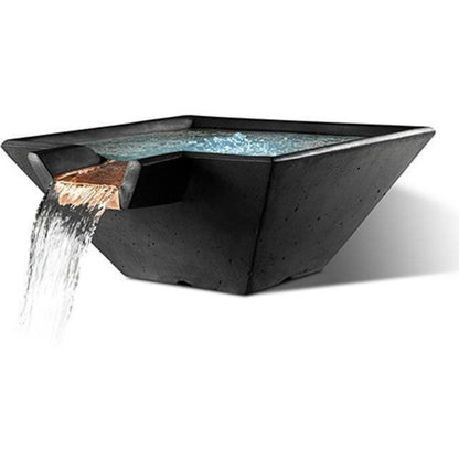 Slick Rock Concrete 34” Cascade Square Bowl + Copper Spillway - KCC34SSPC