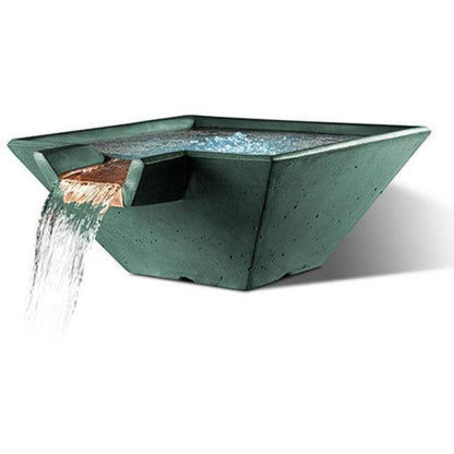 Slick Rock Concrete 34” Cascade Square Bowl + Copper Spillway - KCC34SSPC