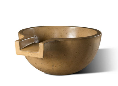 Slick Rock Concrete 36" Spill Classic Large Water Bowl with Copper Spillway - KSPCL3618SPC