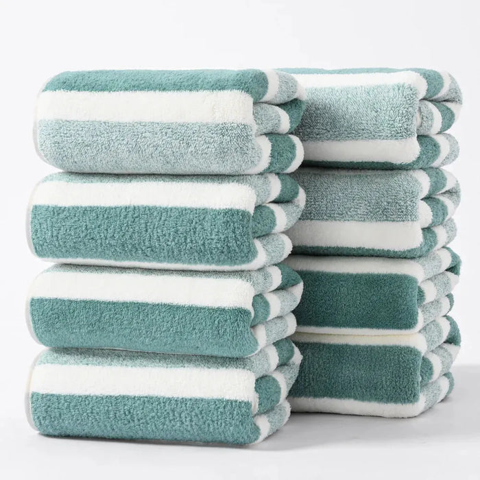 Soft Stripe Absorbent Microfiber Bath Towel Stripe Towels Quick Drying