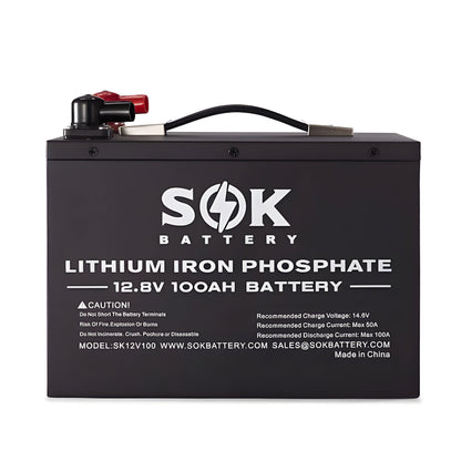 SOK Battery [100Ah] 12V LiFePO4 Deep Cycle Battery | Lithium Solar Battery | Choose Model