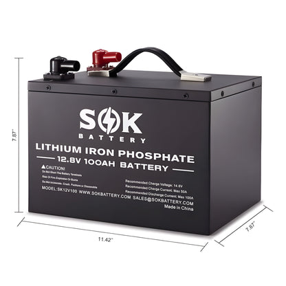 SOK Battery [100Ah] 12V LiFePO4 Deep Cycle Battery | Lithium Solar Battery | Choose Model