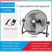 Solar Panel Fan Large Inch Camping Fans Rechargeable Powerful Blower