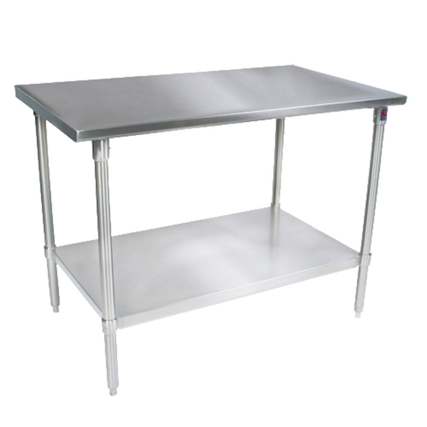 John Boos ST6-24108SSK 108"Wx24"D Stainless Steel Work Table, Adjust. Undershelf - JBST624108SSK